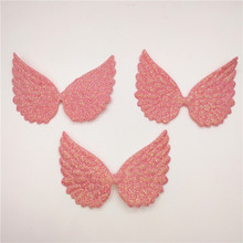 Big Size 6PCS/lot 8.5x6cm Shiny Angel Wing Padded Applique Crafts for Children Hair Accessories Decoration 2024 - buy cheap