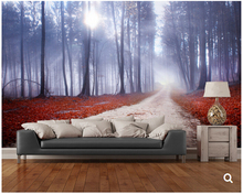 Fondos de paisaje personalizable para sala de estar, mural de fotos 3D de carretera, bosque místico, para dormitorio, comedor, papel de fondo 2024 - compra barato