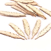 10pcs natural Wooden Feather pendant Scrapbooking wood decoration for Christmas Decorations for Home decoration m1836 2024 - buy cheap