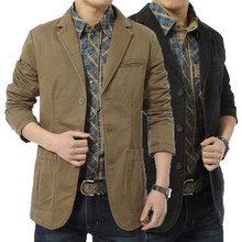 Blazer Jacket Men Spring Autumn Casual Business Coat Cotton Denim Men's Bomber Military Jackets Army Khaki Jaqueta Masculina 4XL 2024 - buy cheap