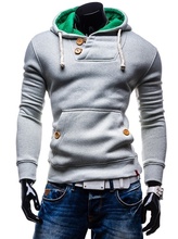 Men's Long Sleeve Hoodies Slim Solid Hooded Sweatshirt Plus Size Man Tops Clothing Male Pocket Hoodie Cotton Autumn Outwear 2024 - buy cheap