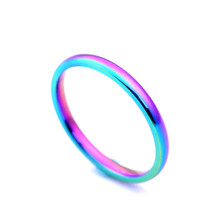 MANGOPIE Rainbow Rings for women Blue Zink Filled Wedding Ring Set Anillos Mujer Bijoux Bagues Femme 2MM JR2201 2024 - buy cheap