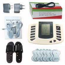 Russian Button Electrical Muscle Stimulator Full  Body Relax Massager Pulse Tens Acupuncture Machine+Slipper+16pcs Electrode Pad 2024 - buy cheap