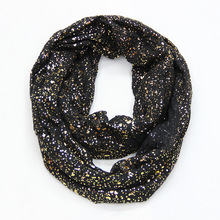 Frete grátis nova europa moda brilhante bronzear ouro dot infinity hijab scarfs snood para senhoras 2024 - compre barato