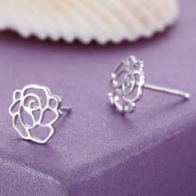 Wholesale Jewelry Silver Plated Peony Roses Earrings Female Models Fashion Cute Vintage Jewelry Manufacturers,earring 2024 - buy cheap