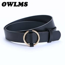 New Casual strap Belts for women high quality waistband circle buckle women's dress accessories lady PU leather belt for jeans 2024 - buy cheap