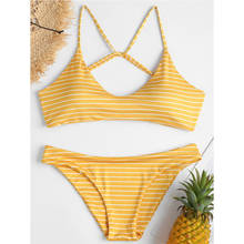 ZAFUL Striped Bikini Swimwear Bathing Suit Padded Bikini Set 2018 Swimming Suit For Women Beachwear Biquni Maillot De Bain Femme 2024 - buy cheap