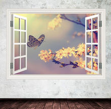 3D Наклейка на окно мечтательная бабочка, фоторамка с эффектом росписи, домашний декор для спальни, гостиной, кухни 2024 - купить недорого