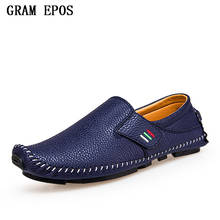 GRAM EPOS New Fashion Style Soft Moccasins Men Loafers High Quality Genuine Leather Shoes Men Flats Gommino Driving Shoes 37-47 2024 - buy cheap