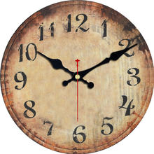 Reloj de pared abstracto, de cartón y madera, de 6-16 pulgadas, silencioso y sin tictac, estilo antiguo para cocina, oficina y hogar 2024 - compra barato