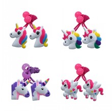 Diademas elásticas de unicornios para niña, accesorios para el cabello, goma para el pelo, 1 par/2 uds. 2024 - compra barato