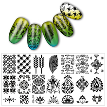 Nail stamp image of sexy fashion reusable template stamping long Sexy peacock feathers JQL20 2024 - buy cheap