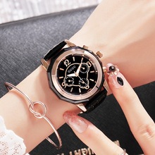 Fashion New GUOU Top Brand Genuine Leather 3 Eyes Waterproof Quartz Women Ladies Wedding Wristwatches Wrist Watch Gift Clock 2024 - buy cheap