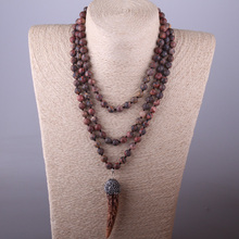 Модное богемное этническое ювелирное изделие с узлом, длинное ожерелье с леопардовой кожей 2024 - купить недорого
