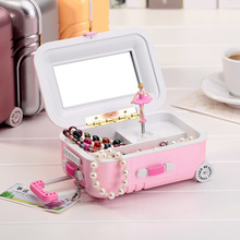 Creative suitcase trolley music box rotating ballet girl creative jewelry box to send girlfriend gift children's toy gift box 2024 - buy cheap