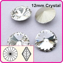 100 unids/lote, Color claro/Cristal 12mm Rivoli stone, ¡envío gratis! Rivoli-cristal chino de alta calidad, 2024 - compra barato