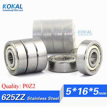 [S625zz-P2]Free Shipping 10pcs stainless steel 5mm*16mm*5mm ball bearing stainless S625zz ball bearing S625zz S625-2Z bearing 2024 - buy cheap