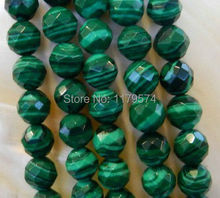 Free hot new Charming  beautiful Fashion  jewelry  8mm Faceted Green Malachite stone Round Loose Beads 15" AAA  sp0263 2024 - buy cheap