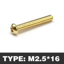 50pcs M2.5*16  Brass Round Pan Head Phillips Screws Machine Screws Bolt 2024 - buy cheap