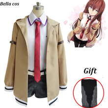 Tamanho da moda; gate makise kurisu cosplay de batizado fantasia saia short casaco uniforme anime roupas traje frete grátis 2024 - compre barato