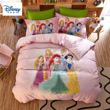 Disney rosa princesa jogo de cama queen size consolador capas edredão para crianças decoração do quarto twin lençóis algodão colcha meninas 2024 - compre barato