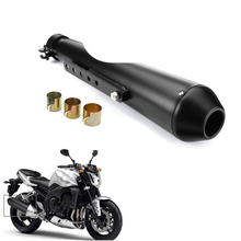 Silenciador de tubo de escape cónico Universal para motocicleta, 44,5 cm/17,5 pulgadas, con soporte deslizante, color negro, para Cafe Racer 2024 - compra barato