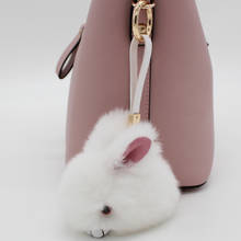 Cute Fluffy Bunny Keychain Pendant Rabbit Fur Pompoms Key Chain Fur Pom Pom Keychain Bag Charm Car Pendant Key Ring 2024 - buy cheap