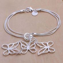 Wholesale High Quality Jewelry Bridal 925 Sterling Silver Fashion for Women Best Gift Fashion 3 Butterfly Pendant Bracelet H166 2024 - buy cheap