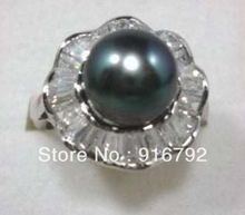 Бесплатная доставка P & P ******* изысканное черное кольцо с жемчугом 7 8 9 K01 2024 - купить недорого