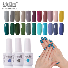 Arte Clavo Gel Nail Polish 15ml Soak Off UV Gel Varnish 244 Colors Pure Color Manicure Nude Pink Purple Gray Nail Gel Lacquer 2024 - buy cheap