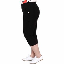 Plus size XXL-6XL High elasticity summer casual pants women Calf-Length Pants female High waist Pencil pants White black G393 2024 - compre barato