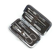 Free shipping High Quality 7 pcs Portable Stainless steel Nail Art Manicure Set with Pu Box + Travel Mini Nail Cutter zk50 2024 - buy cheap
