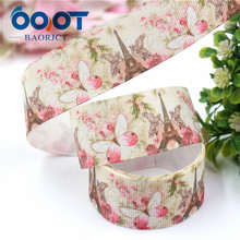 OOOT BAORJCT I-19222-440,10yards,25mm Tower butterfly Thermal transfer Printed grosgrain Ribbons,tape crafts bow cap accessories 2024 - buy cheap