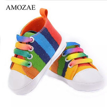 Разноцветные полосатые клетчатые парусиновые туфли для малышей, обувь для девочек и мальчиков, обувь для первых шагов, детские кроссовки, мокасины для новорожденных, обувь для дома 2024 - купить недорого