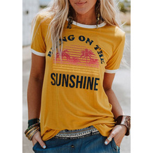 Plus Size Women T-Shirt Summer Short Sleeve tops tee Bring On The Sunshine T-Shirt 2019 Femme Harajuku t shirt Ladies Tops Tee 2024 - buy cheap