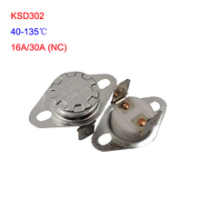 5 pcs KSD302 16A/30A 250 v Interruptor de Controle de Temperatura 40 ~ 135 Graus Celsius Normalmente Fechado Interruptor Térmico 2024 - compre barato
