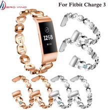 Correa de Metal para Fitbit Charge 3, repuesto de pulsera de plata brillante con diamantes de imitación para Fitbit Charge 4 l0506 #5 2024 - compra barato