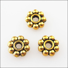 New 400Pcs Antiqued Gold Color Tiny Daisy Spacer Beads Charms 4mm 2024 - buy cheap