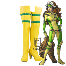 Película x-men-Botas amarillas de Rogue Anna Marie, zapatos hechos a medida para fiesta de Cosplay 2024 - compra barato