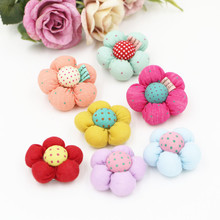 Wholesale 50PCS Polka Dots Spring Flowers Fabric Florl Doll Patch Sticker Button Fit for Girls Hair Jewelry Clips Headband Decor 2024 - buy cheap