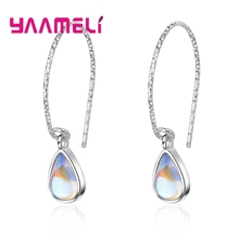 Elegant Moonstone 925 Sterling Silver Hook Earrings for Women Top Quality Water Drop Wedding Statement Gifts Jewelry 2024 - buy cheap