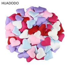 HUADODO 3.5cm*3cm Satin Heart Shaped Fabric Petal Wedding Party Decor Scatter Confetti Table  100Pcs/lot 2024 - buy cheap