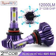 BraveWay-luz Led para faro delantero de coche, lámparas de diodo H1, H4, H7, H11, 9005, 9006, H1 2024 - compra barato