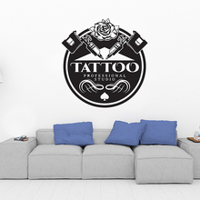 Tatuaje salón Logo pared pegatina removable DIY vinilo calcomanías tatuaje estudio signo para pared vidrio puerta calcomanía mural decoración del hogar g851 2024 - compra barato