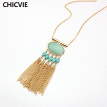 CHICVIE vintage Multilayer Chain Necklace Long Tassel Necklaces & Pendants Jewelry for Women SNE160133 2024 - buy cheap
