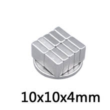 10pcs/lot F 10x10x4 mm N35 Strong Square NdFeB Rare Earth Magnet 10*10*4 mm Neodymium Magnets 10mm x 10mm x 4mm 2024 - buy cheap