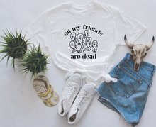 All my friends are dead t-shirt funny ghost graphic casual pastel aesthetic grunge tumblr women fashion vintage kawaii tees tops 2024 - buy cheap