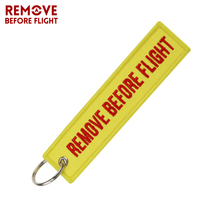 Fashion Jewelry Remove Before Flight Key Chains Fobs Jewelry Yellow OEM Key Chains Embroidery Aviation Gifts Chaveiro Masculino 2024 - buy cheap