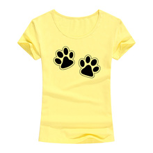 Summer Cotton T-Shirt Women Dog Footprint Printed T-shirt Kawaii Girl's Casual Short Sleeve Tee Shirt Camiseta Mujer 2024 - buy cheap