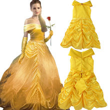 2019 Summer Beauty And Beast Cosplay Princess Belle Kids Carnival Costume Girl Princess Dress For Christmas Halloween Dress 10Y 2024 - buy cheap